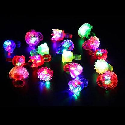 10/20/30/50pcs Glowing Rings LED Light Up Luminous Rings Party Favor Toys Flash Led Lights Glow in the Dark Party Supplies