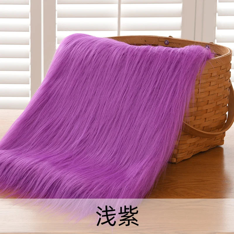 Dolls Long Plush Fabric Per Meter for Upholstery Coats Chair Cover Sewing Plain Fashion Fur Textile Needlework Thick Comfortable
