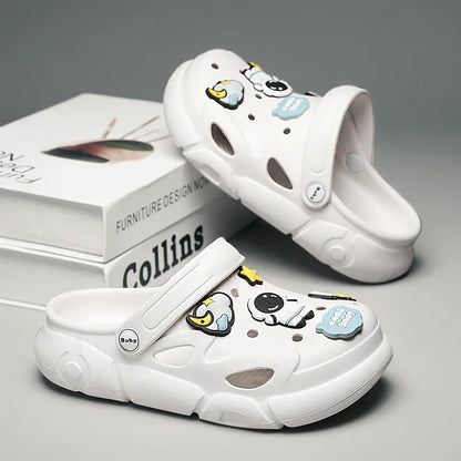 2023 New Girls Clogs Children Sandals 6-12 Years Kids Casual Summer Shoes Sports Soft Thick Sole Slippers for Girl