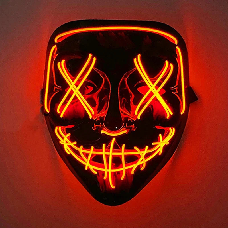 Halloween Scary LED Glowing Mask-Colorful Luminous Ghost Face,Carnival/Cosplay Party/Nightclub/Music Festival/Costume Supplies