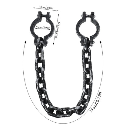1Set Halloween Fake Chains Haunted House Horror Props Home Decoration Prisoner Costume Cosplay Accessories Plastic Link Chains