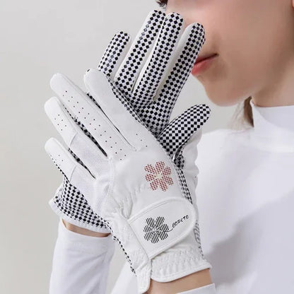 New Purple Golf Gloves Women Left and Right Hands Anti Slip Wear Resistant Breathable Gloves One Pair Golf Accessories