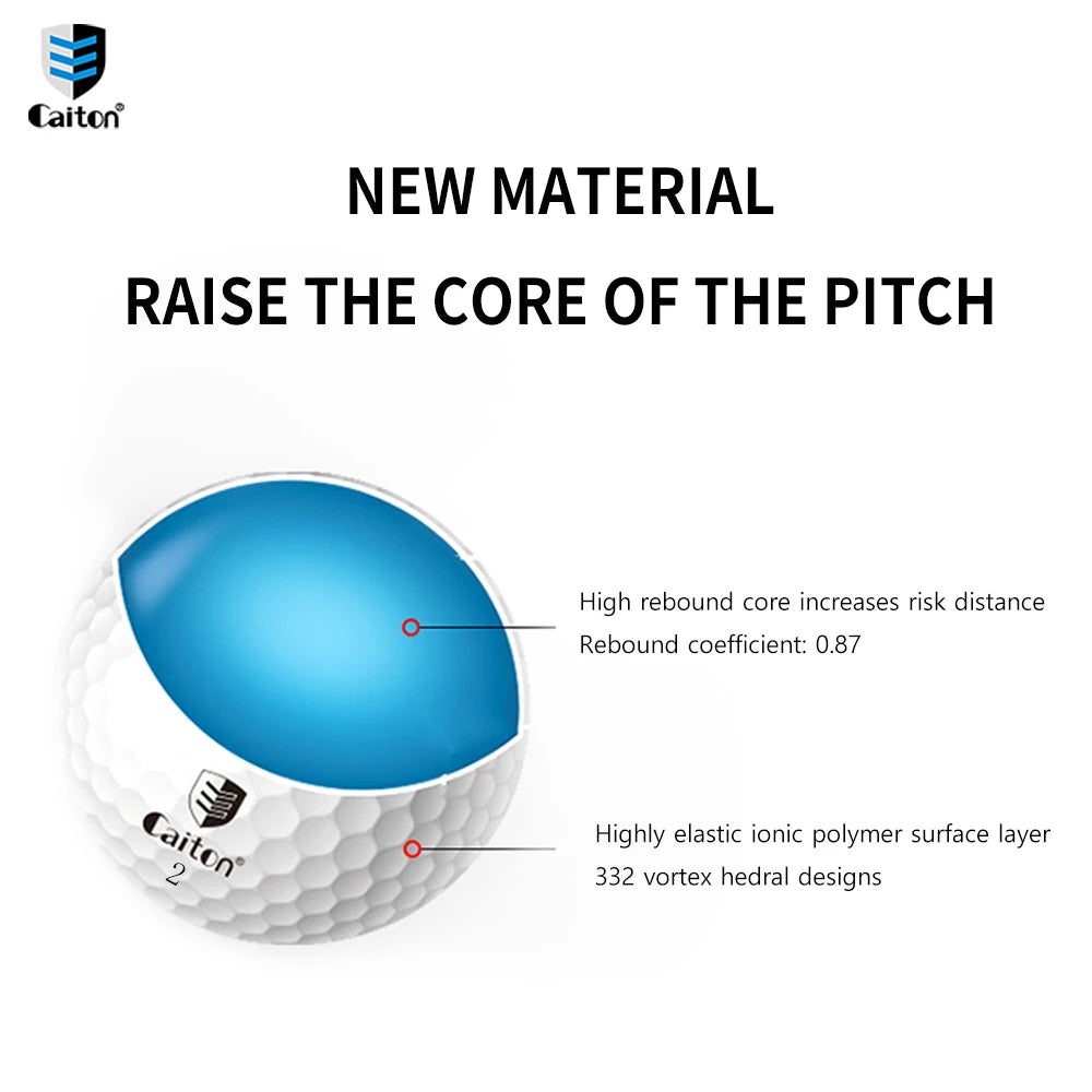 Caiton 12pcs Golf Super Long -Distance Double -Layer Ball, Lncrease 40+ Yards Flying Distance - Longer and Straighter, Soft Feel