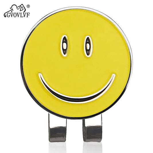1Pcs Sturdy Smile Face Magnetic Alloy Hat Clip Golf Ball Mark Fit for Golf Cap Visor Outdoor Golf Accessories Golf Marker