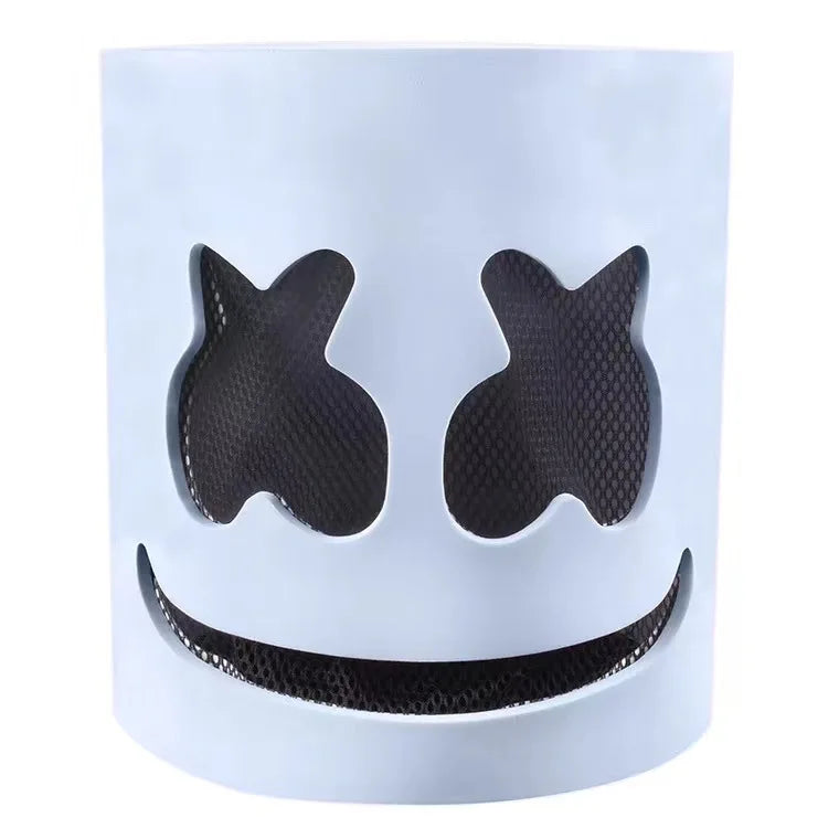 Halloween Light Up Mask Full Face LED Neon Marshmallow Mask Headgear Luminous DJ Music Festival Props Cosplay Rave Party Mask