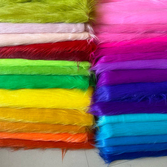 White Long Fur Long Hair Plush Fabric Fur  by the Meter for Clothes Upholstery Toys Coats Doll Sewing Soft Green Faux Fur Cloth