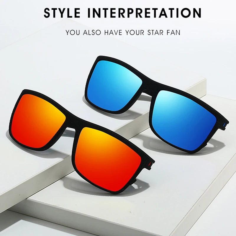 Square Polarized Sunglasses for Men and Women Lightweight Frame Sun Glasses With UV Protection