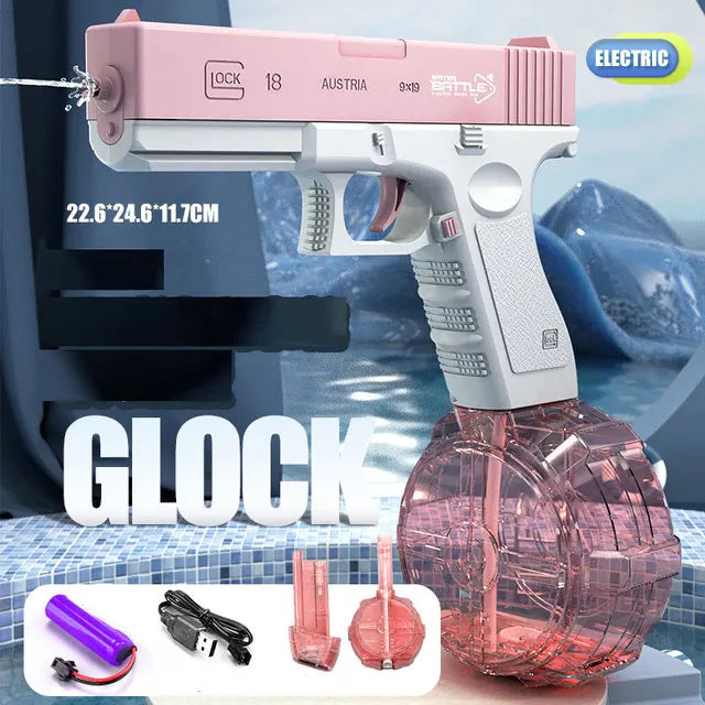 New 2024 Experience Fully Automatic Summer Water Gun Electric Glock Pistol Shooting Water Fun Toys for ChildrenBoysGirls Adults