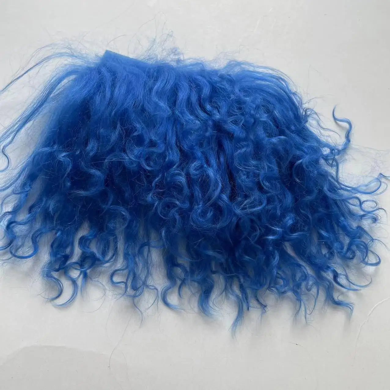 High Quality Sheepskin Wool Lamb Fur Pelt Hair Row Curly Hair Extensions SD Blyth Dolls Wigs Hair Wefts Accessories