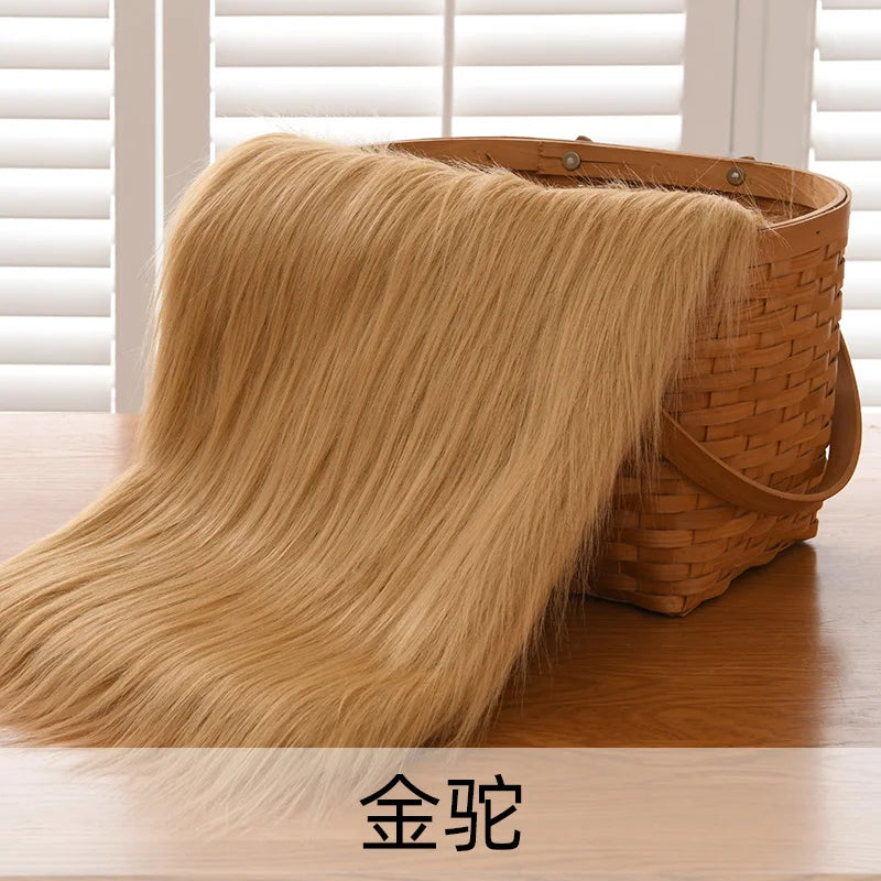 Dolls Long Plush Fabric Per Meter for Upholstery Coats Chair Cover Sewing Plain Fashion Fur Textile Needlework Thick Comfortable