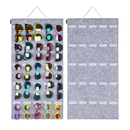 1 Pcs Sunglasses Felt Storage Hanging Bag Sunglasses Accessories Hanging Display Rack Behind the Door Wall Storage Organizer New