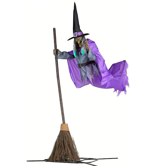 Halloween Decoration Flying Scary Terrifying Voice  Witch Hanging Luminous Soundmaking Garden Lawn Indoor Horror Decoration