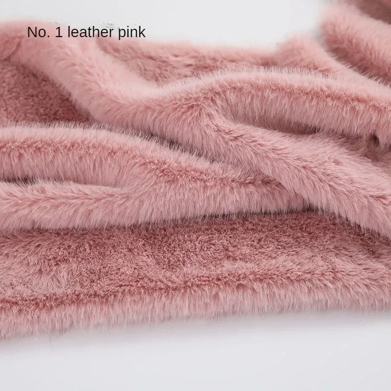 2cm Faux Mink Fur Plush Fabric by the Meter for Clothing Scarf Dolls Background Decoration Diy Sewing Cloth Soft Pink White Blue