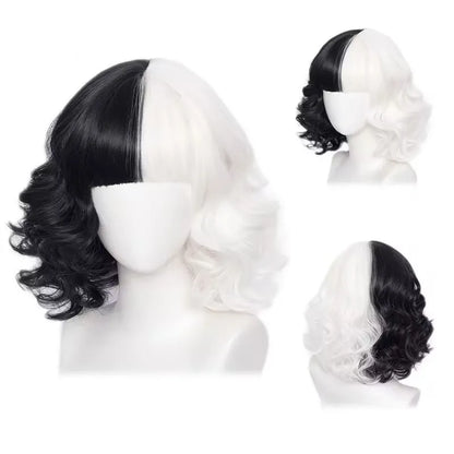 2025 Classic Girl Cosplay Clown Pure White + Black Princess Puffed Skirt Halloween Easter Festival Party Dress+ Accessories Set