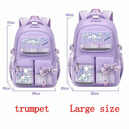 Sanrio Cinnamon Dog Cute Fashion Print School Bag for Primary School Students, Stylish Children's Back-To-School Backpack