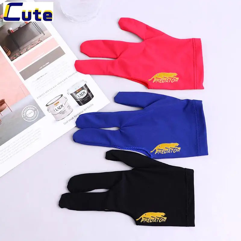 Beginners Practice Non-Slip Billiard Gloves Three Fingers Snooker Pool Cue Billiard Glove for Left Hand Lycra