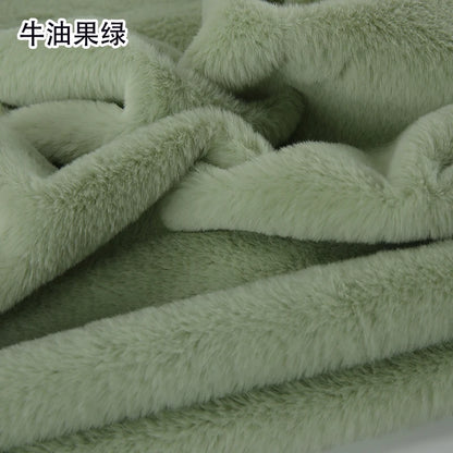 Plain Faux Fur Fabric Smooth by the Meter for Clothes Coats Dolls Sewing Thickened Imitation Rex Rabbit Plush Textile Soft Silky