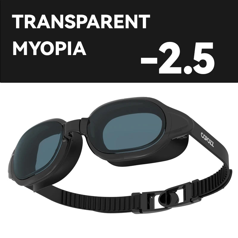 COPOZZ Best Swimming Goggles Men Women Adult Swim Goggle Professional Anti Fog Pool Swimming Glasses Eyewear -1.5 to -7