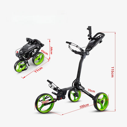 PLAYEAGLE 2024 Folding Golf Push Pull Cart Upgrade Widened Wheels Portable Golf Bag Cart With Umbrella Holder