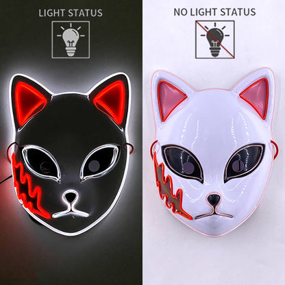 New Designed Glowing Halloween Party Mask Flashing LED Masks EL Neon Light Cosplay Mask Costume Props Glow Party Supplies