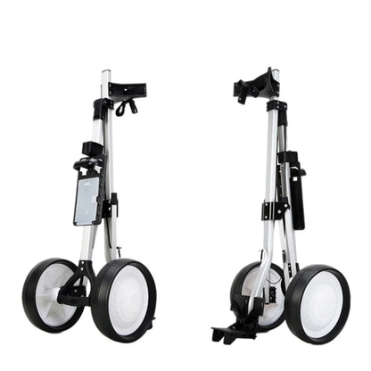 Professional Golf Bag Trolley Cart Portable 2 Wheel Foldable Aluminum Alloy Wear Resistant Golf Cart Course Use Trolley Cart