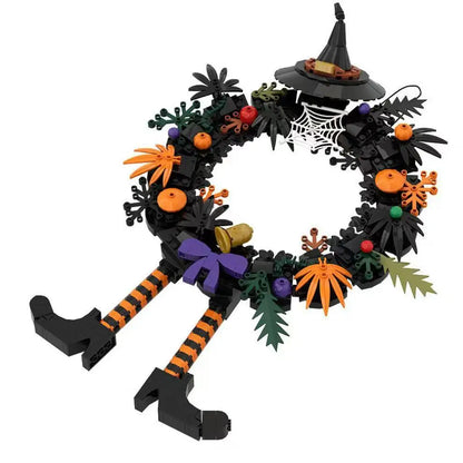 Halloween Terror Movies MOC Witch Hat Building Block Set Kids Toy With Pumpkin Door Tree Ghost Bricks Gift for Children