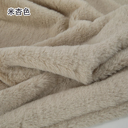 Plain Faux Fur Fabric Smooth by the Meter for Clothes Coats Dolls Sewing Thickened Imitation Rex Rabbit Plush Textile Soft Silky