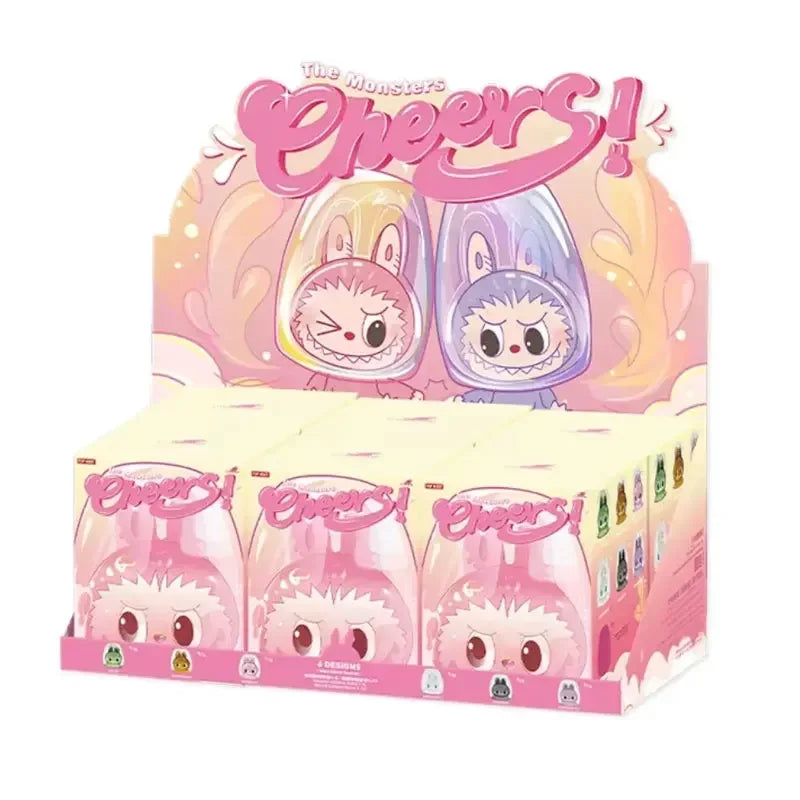 In-Stock Blind Box Labubu the Monsters Cheers Double Layered Glass Cup Cute Water Cup Handmade Decoration Model Birthday Gift