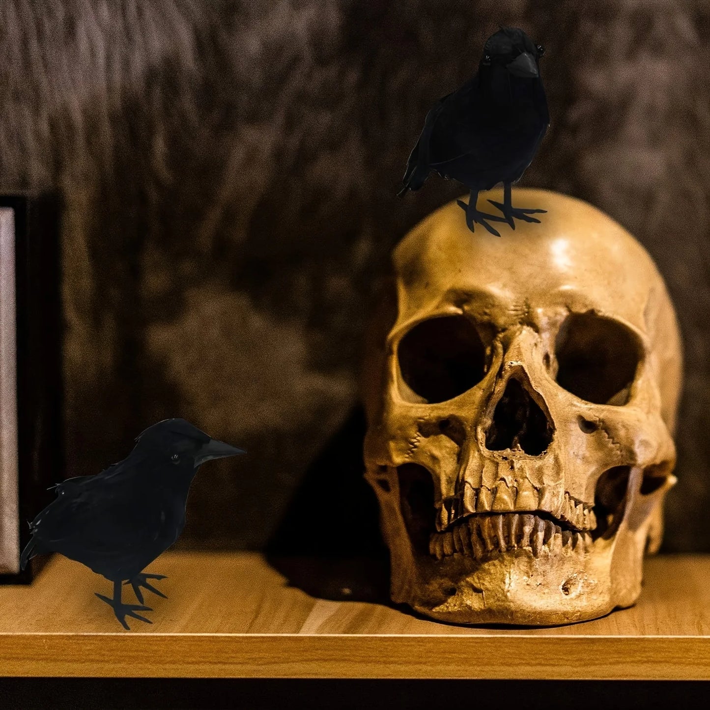 3pcs Halloween Black Crows Feathered Crows Halloween Decorations Crows Realistic Looking Ravens Large Black Crow