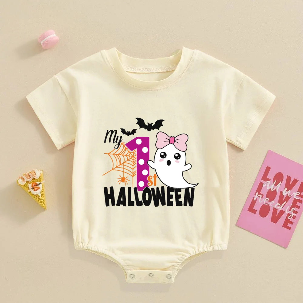 My First Halloween Print Baby Bubbles Romper Halloween Party Infant Outfit Bodysuit Newborn Large Jumpsuit Newborn Retro Clothes