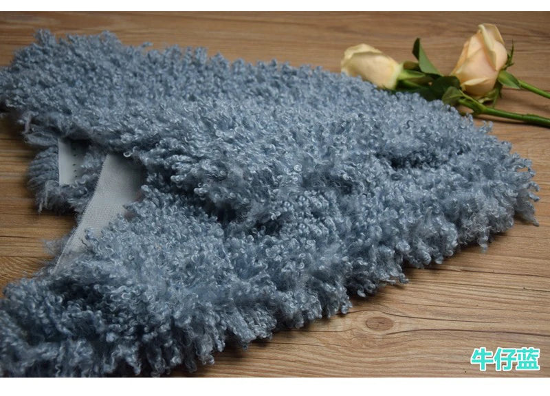 Purple 2cm Long Hair Imitation Beach Wool Small Curly Lamb Volume Plush Garment Fur Fabric Newborn Baby Photography Props