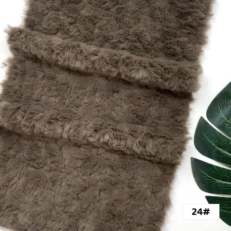 25x45cm Embossed Microfiber Plush Faux Fur Furry Fabric Soft Imitation Rabbit Fur DIY Doll Garment Coat Jacket Sewing Material
