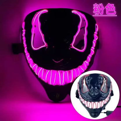 2024 Halloween Neon VenomMask European and American Movies Horror Funny Full Face LED Mask Color Cosplay Costume Supplies