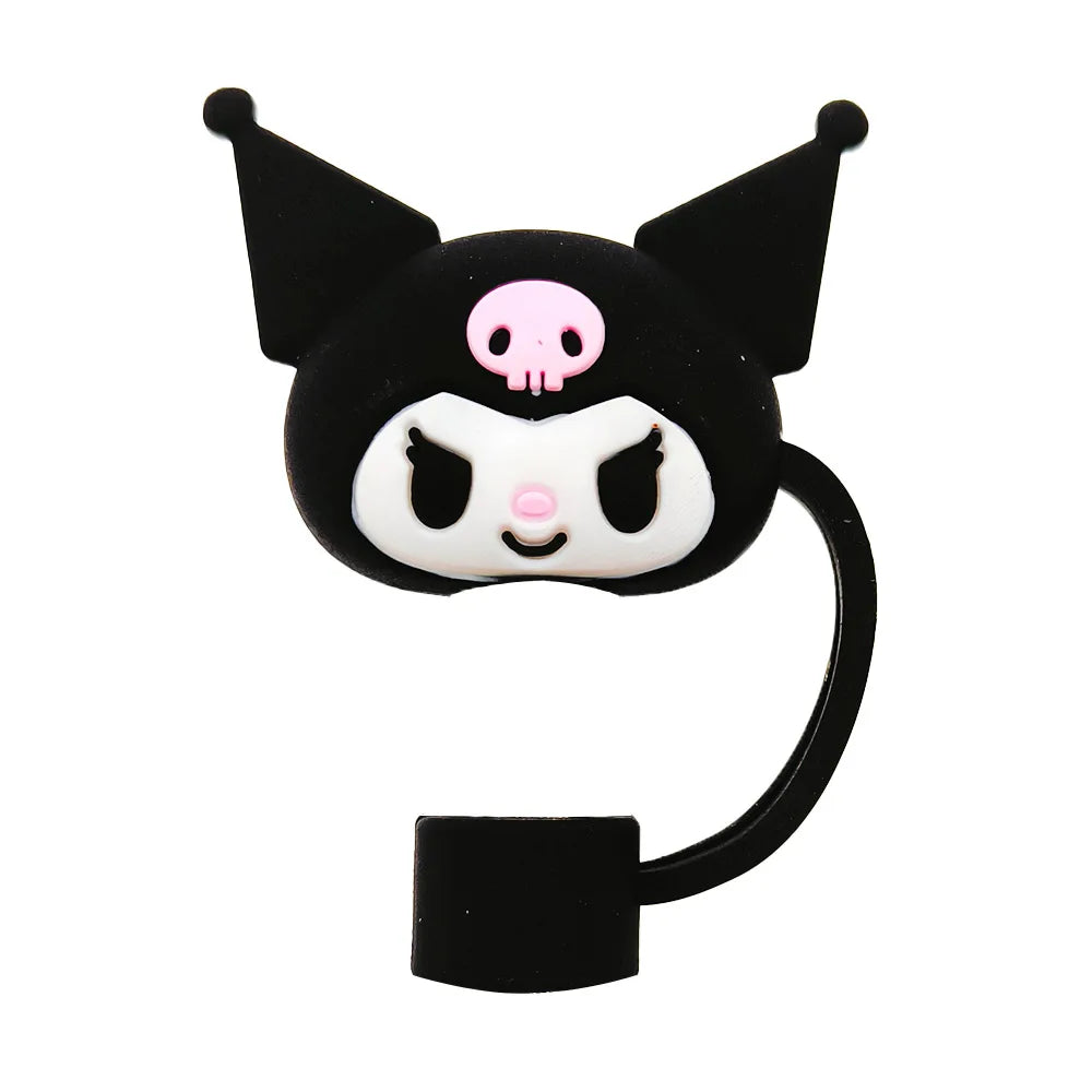 HelloKitty Sanrio Dustproof Straw Cap Sanrio Cinnamoroll Cute Cartoon Silicone Straw Cap Kuromi Cup Decorations Party Props Gift