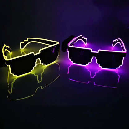 Cosplay Decorations Party Props Glowing Flashing Glowing Sunglasses Mosaic Glasses Led Light Up Glasses LED Luminous Glasses