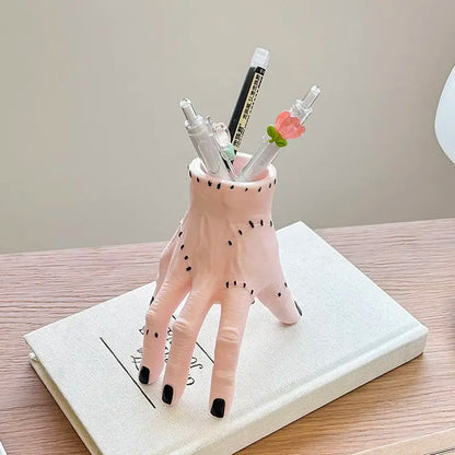 Adams Palm Broken Hand Ornament on Halloween. Garden Decoration Astor's Hand Fleshy Potted Basin Scary Palm Pen Holder Storage