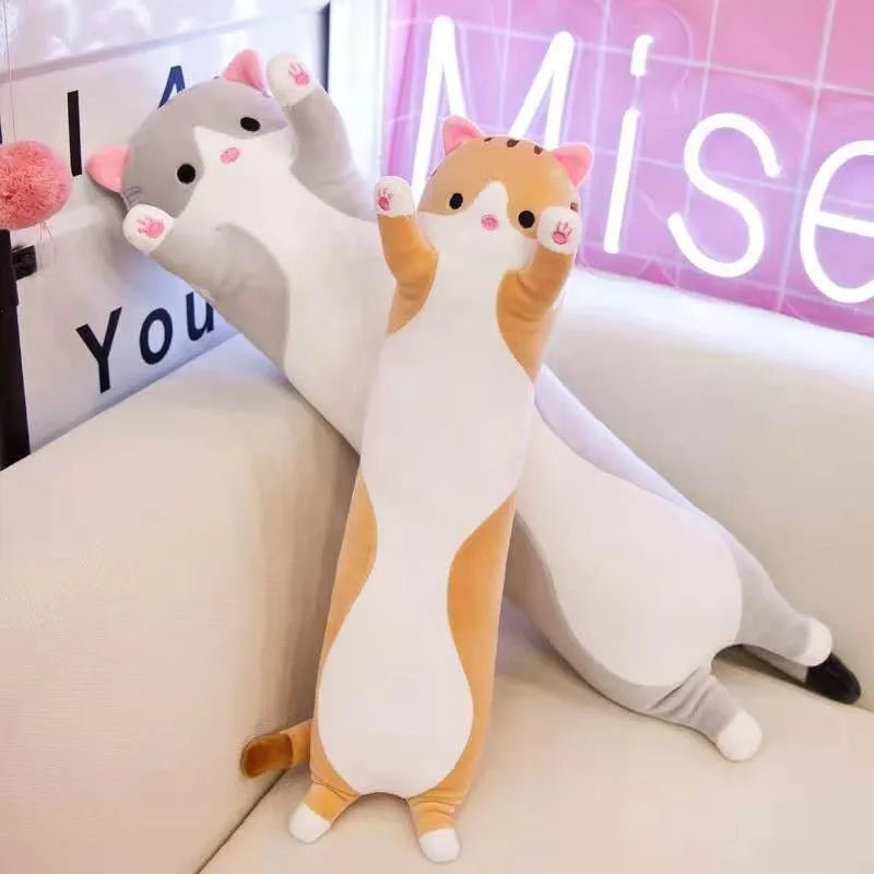 Cute Cat Plush Pillow - Ultra Soft Huggable Nap Pillow for Girls & Kids /Perfect Birthday, Christmas, Halloween Gift
