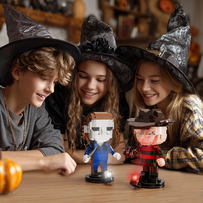 2in1 Horror Movie Figures Building Block Set Elm Street Freddyed Bricks Home Decor Halloween Gifts for Boys and Girls(625 Pcs)