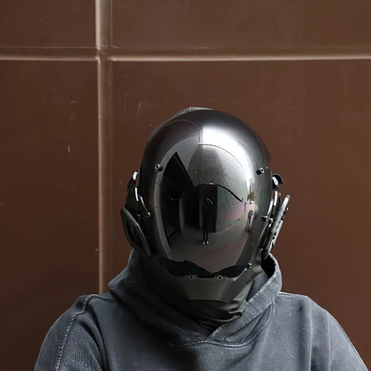Black Cyberpunk Mask Cosplay for Halloween, Stylish and Mechanical, Perfect for Real-Life CS Combat.