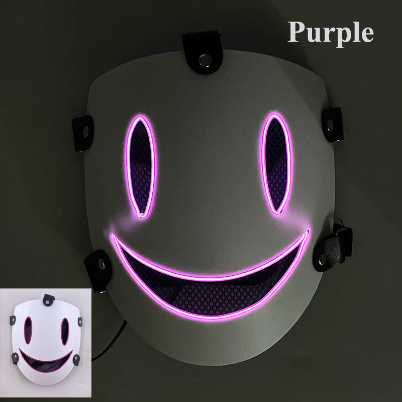 High-Rise Luminous Light Up Mask LED Glowing Mask Cosplay Party Anime Props Neon Face Mask for Adult Kids Halloween Supplies