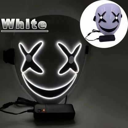 Weird LED Halloween Clown Luminous Mask, Full Color Selection, Crying and Smiling Clown, Weird and Scary, Group Costume