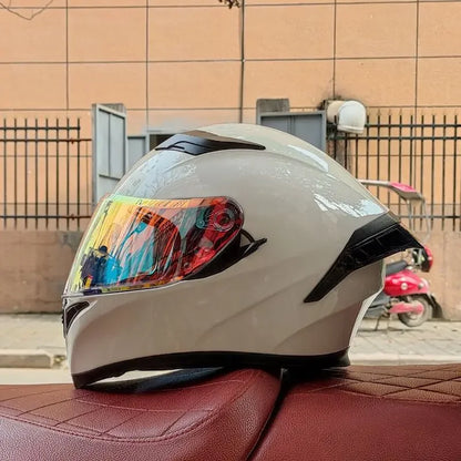 Orz Motorcycle  Full Face Helmet Dual Lens Racing Helmet Personality Horns Modular Flip Up Helmets DOT Approved