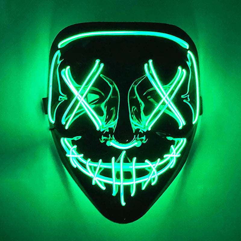 New Arrival LED Luminous Cosplay Anime Mask Neon Light Up Fox Mask Halloween Party Mask Carnival Party Led Mask