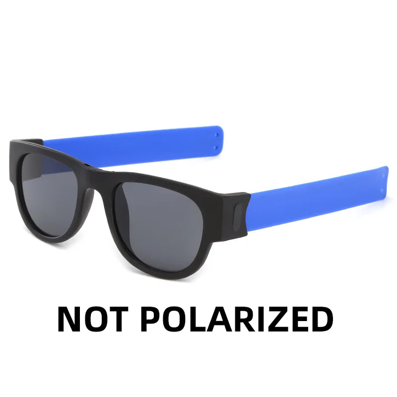 VIVIBEE Novelty Mirror Men Polarized Folding Sunglasses New Arrival Slap Sport Foldable Wristband Shades 2025 Trend Product