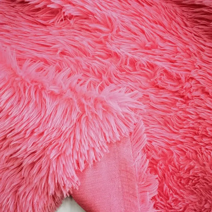 Soft Fluffy Faux Plush Fabric by the Meter for Cats Upholstery Carpets Dolls Diy Toy Sewing PV Fluff Cloth Thickened Beige Pink