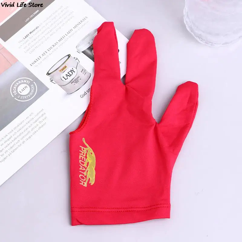 Beginners Practice Non-Slip Billiard Gloves Three Fingers Snooker Pool Cue Billiard Glove for Left Hand Lycra