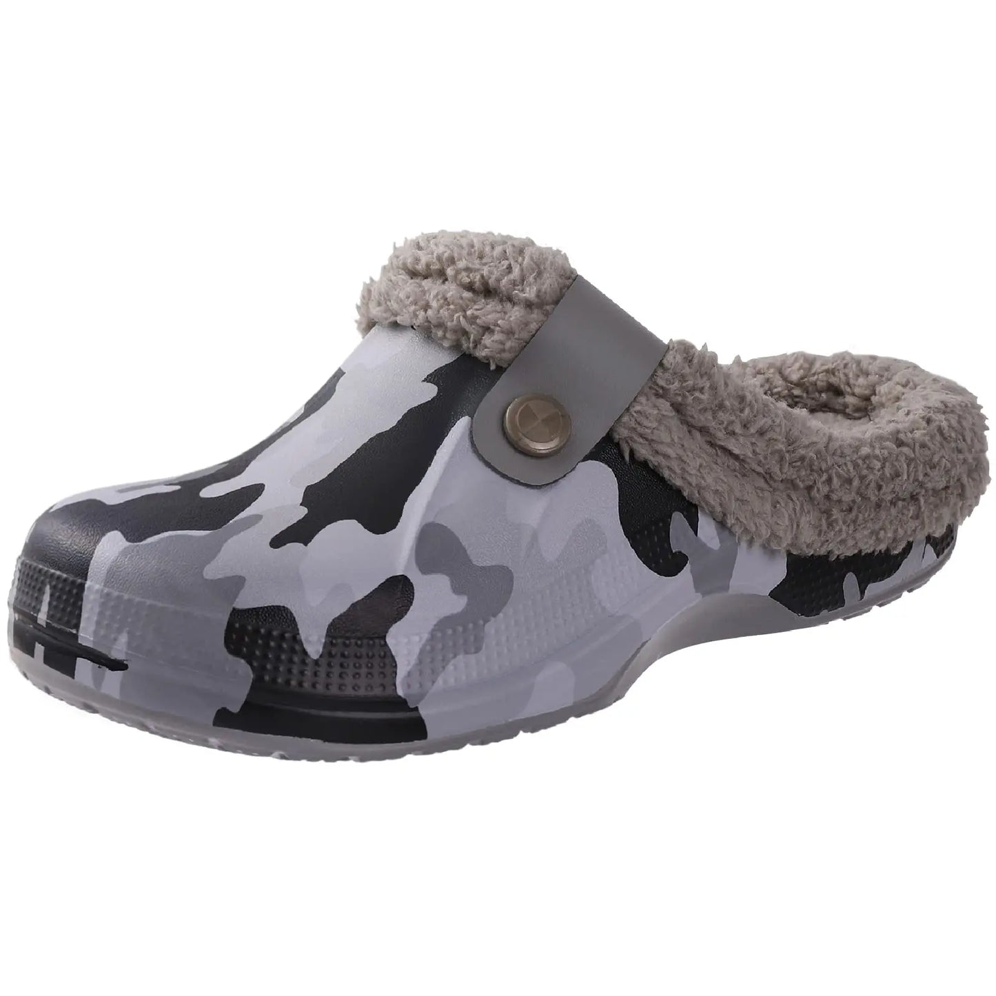 Evshine Winter Warm Clogs Men Waterproof Garden Slippers Fur Clogs Slippers Fuzzy Plush Slippers Bedroom Shoe for Indoor Outdoor