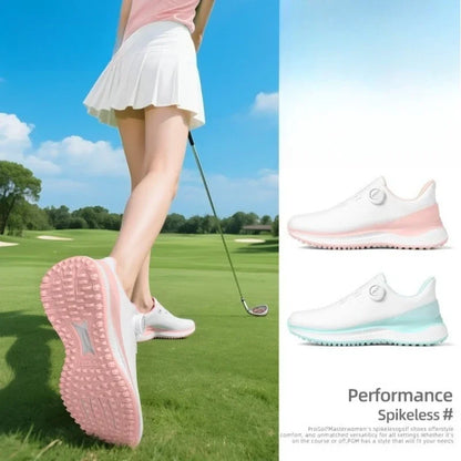 PGM Women's Golf Shoes Summer Waterproof High Elasticity Cushioning and Height Increasing Outdoor Sports Sneakers XZ435