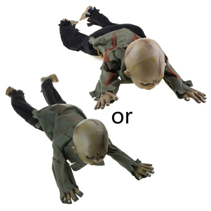 Animated Crawling Baby Zombie Scary Babies for Doll Haunted Halloween Deco