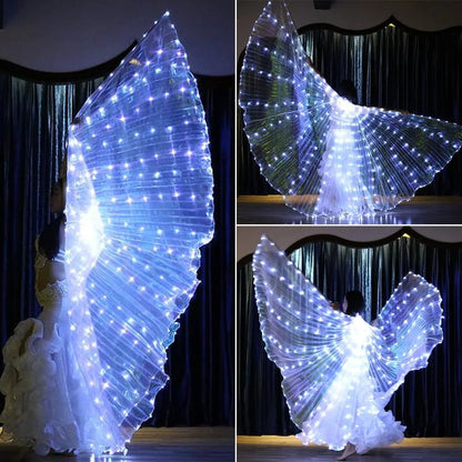 LED Isis Wings Glowing Wings Adult Children Belly Dance Costume Butterfly Wings for Halloween Christmas Party Stage Performance
